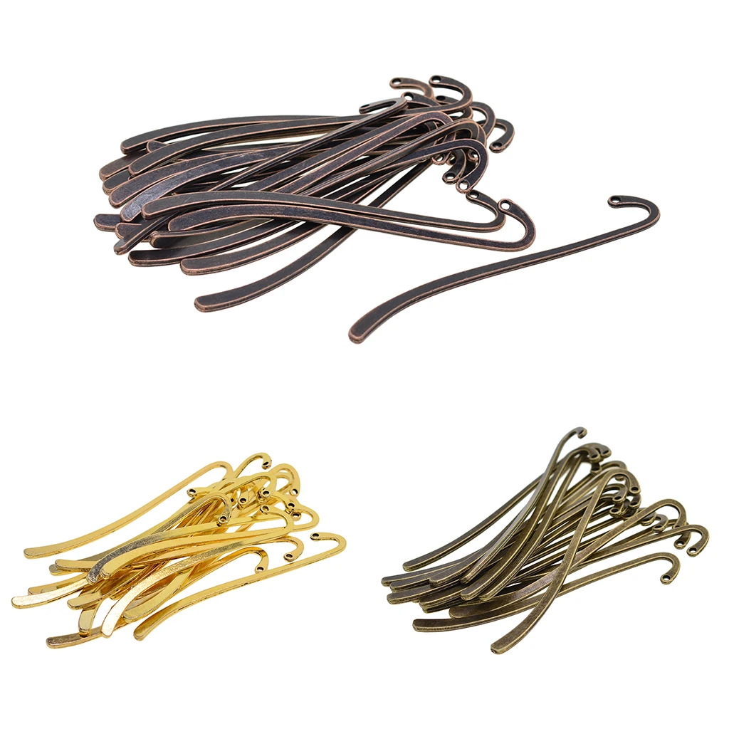 20x Antique Designs Metal Bookmarks Book Mark with Hook Jewelry Findings DIY