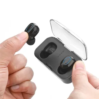 

T18S Invisible Wireless Bluetooth Earphones 5.0 TWS Mini Wireless Ear buds Stereo Deep Bass Headset with charging box Portable