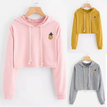 

Coat women's sweatshirt худи hoodies толстовки sports Leisure Hoodie Appliques Pinapple Long Sleeve Pullover Tops Blouse h4