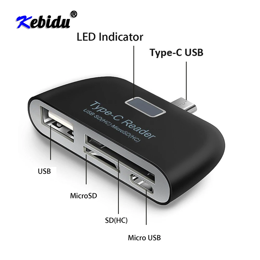 Kebidumei многофункциональный адаптер для карт памяти USB 3,1 type C USB-C TF SD OTG кардридер для Mac-book Phone Tablet Card Reader