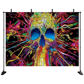 

Halloween Color skull Party Photography Backgrounds Customized Photographic Backdrops For Photo Studio