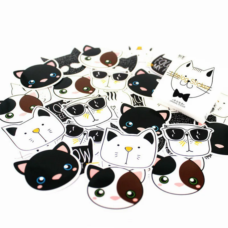 

45pcs/box Stationery Stickers Pet Cat DIY Planet Sticky Paper Kawaii Animals Scenery Stickers Decoration Diary Scrapbooking