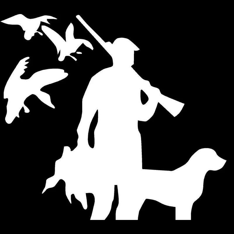 

DAWASARU Custom Sunscreen Waterproof Duck Hunting Dog Fashion Vinyl Decals Car Stickers Car-styling Black/Silver 14cm*13cm