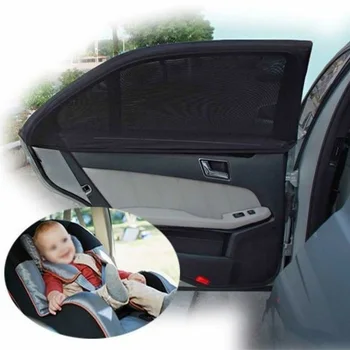 

43* 21" / 113cm*50cm 2pcs Car Rear Window Sun Visor Shade Mesh Cover Shield Sunshade UV Protector