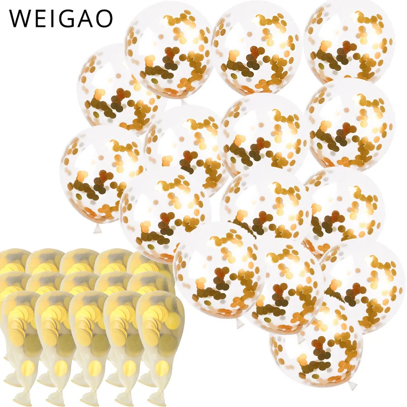 WEIGAO шары с золотыми конфетти 12 дюймов латексные шарики для вечеринки точками