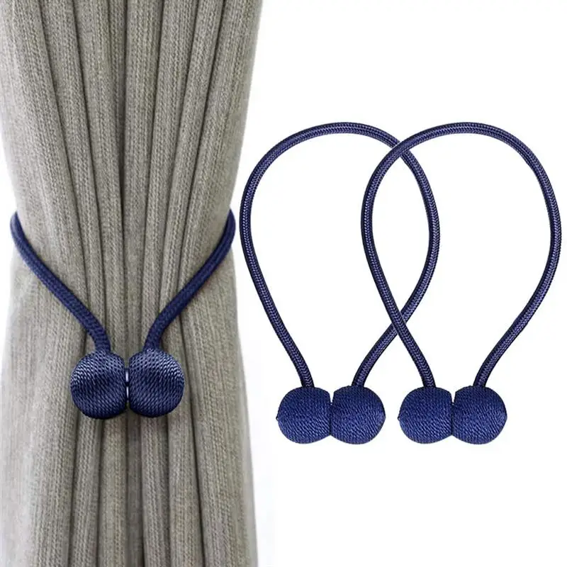 Magnetic Curtain Tiebacks Window Drapries Decorative Rope Holdbacks Buckle Clips Holder Tie Backs Drapes Room Office Decor