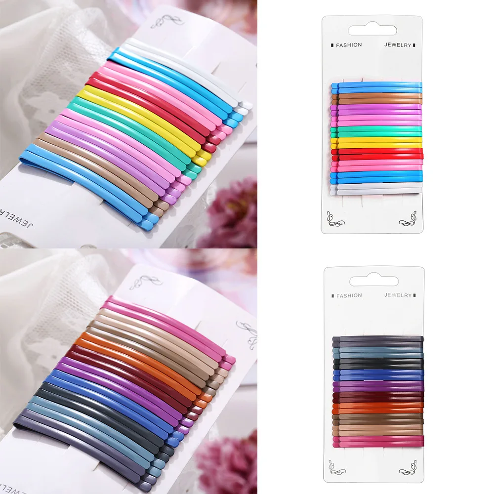 

Europe And America Cross Border Children Headband Creative Simple Candy-Colored Long Clip Barrettes Set INS Hyuna Celebrity Styl