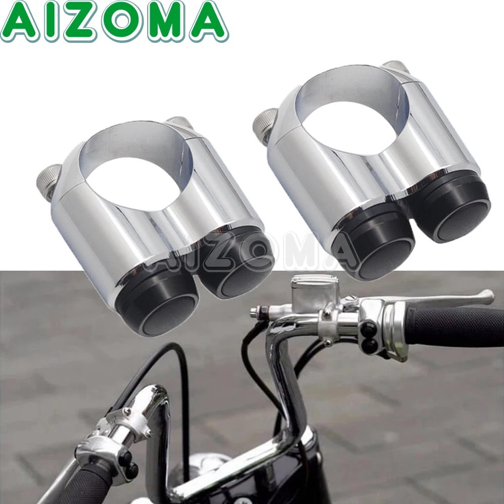 2Pc Moto 2 Pulsanti Di Controllo Manuale Interruttore Momentaneo Per Harley Cafe Racer Chopper 1 ''7/8" Bar Motogadget M-Switch 22Mm 25Mm