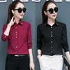 Leisure White Black Red Shirt Women Blouses Casual Korean Fashion Slim Long Sleeve Lapel Shirts Office Work Button Blouse Blusas ► Photo 2/6