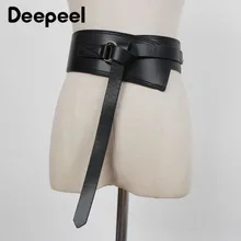 2021 Deepeel 1pc 7.3*121cm New Ladies PU Leather Wide Cummerbunds Fashion Female Decorative Waist Corset Belt Luxury Woman Belts