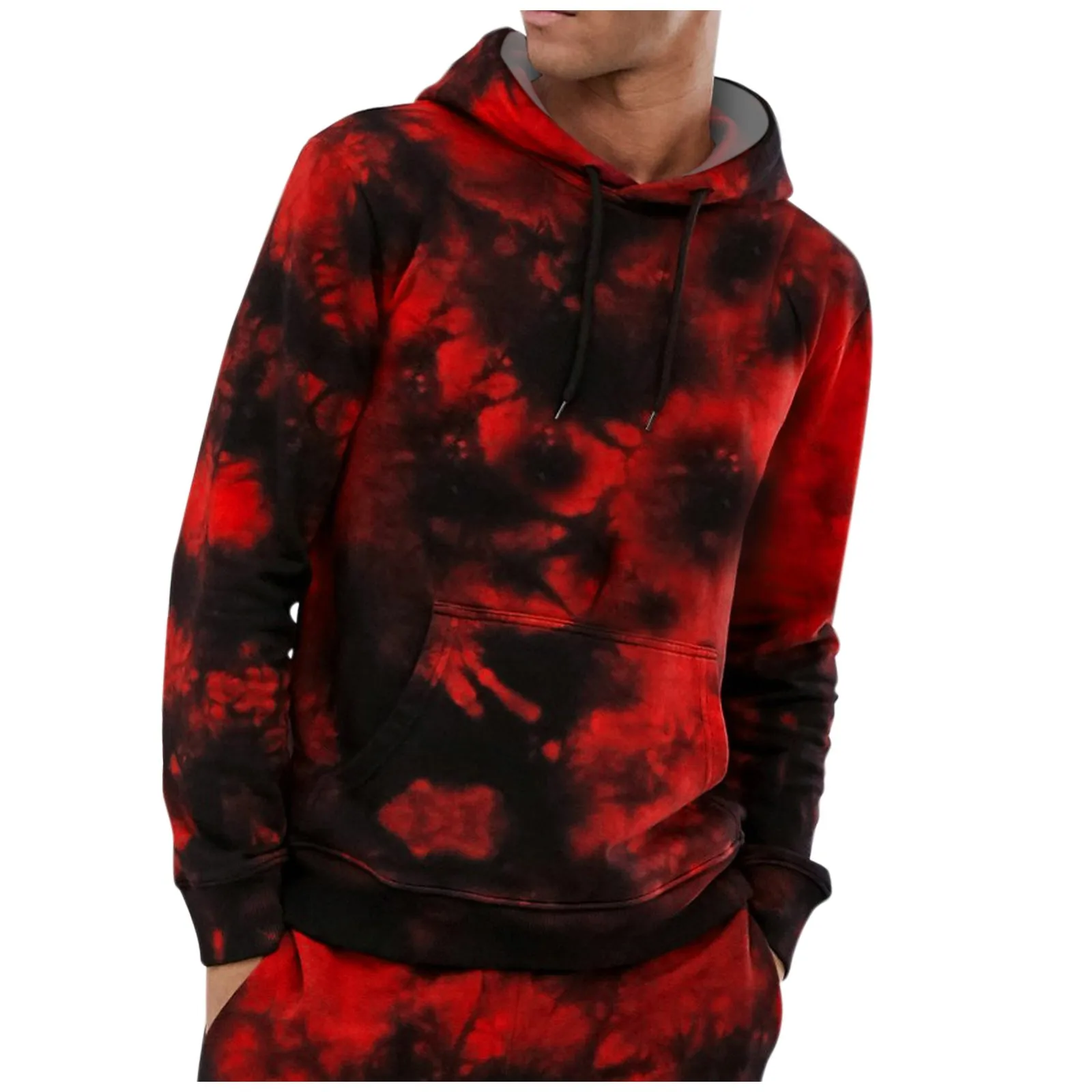 Mens Casual Color Block Tie-dye Pullover Hooded Sweatshirt With Pocket Colorful Tie Dye Hoodies Sweatshirt Худи Оверсайз 2