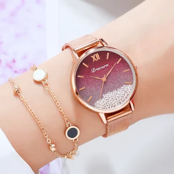 

New Brand Magnetic Women Watch Fashion Mobile Rhinestone Elegant Magnet Buckle Rose Gold Ladies Wristwatch Luxury Women Watches