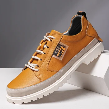 

Spring Autumn Brand Shoes For Men Genuine Leather Men Sneakers High Quality Working Shoes Mens Comfortable Youth Casual Footwear