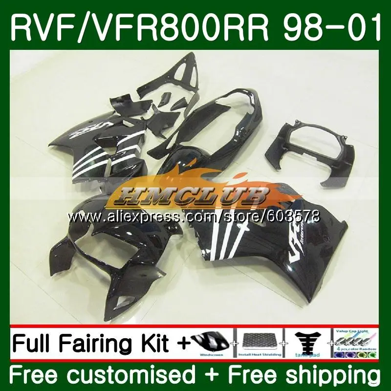 Корпус для HONDA перехватчик VFR800R VFR800RR 1998 1999 2000 2001 87CL.57 хороший черный VFR 800RR 800 RR VFR800 98