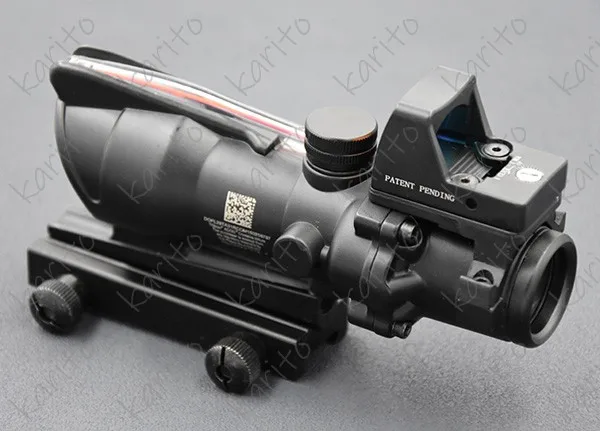 Тактический винтовочный оптический прицел Trijicon ACOG Style 4x32 красного цвета и RMR 1x