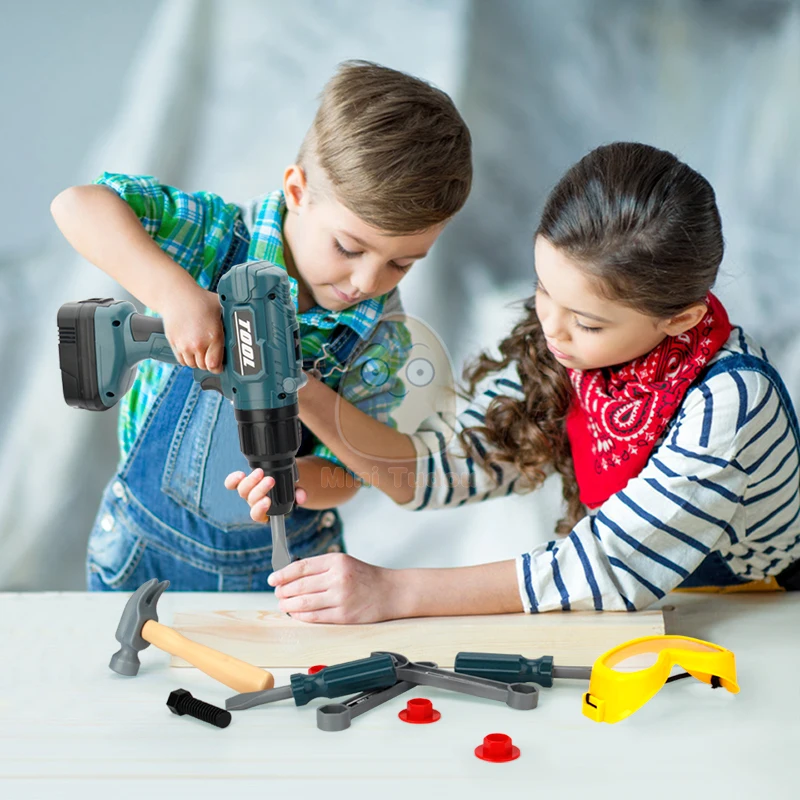 Kids repair toys plastic construction toys kids construction toys kids pretend play set kids educational toys home repair toys children simulation repair tool set plastic pretend play screwdriver disassembly game learning for boys girls
