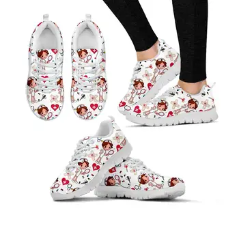 

INSTANTARTS Nurse Sneakers Women Doctor Medical Surgeon 3D Printing Women Casual Shoes Female Mesh Flats Comfort Shoes Footwear