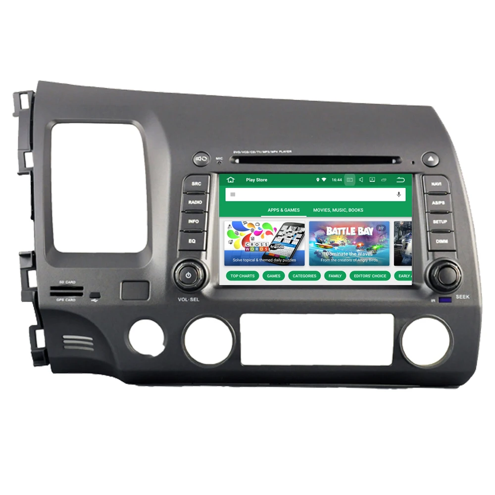 RoverOne Автомобильный мультимедийный плеер для Honda для Civic 2006-2011 Android 9,0 Octa Core DVD gps навигация Радио стерео PhoneLink