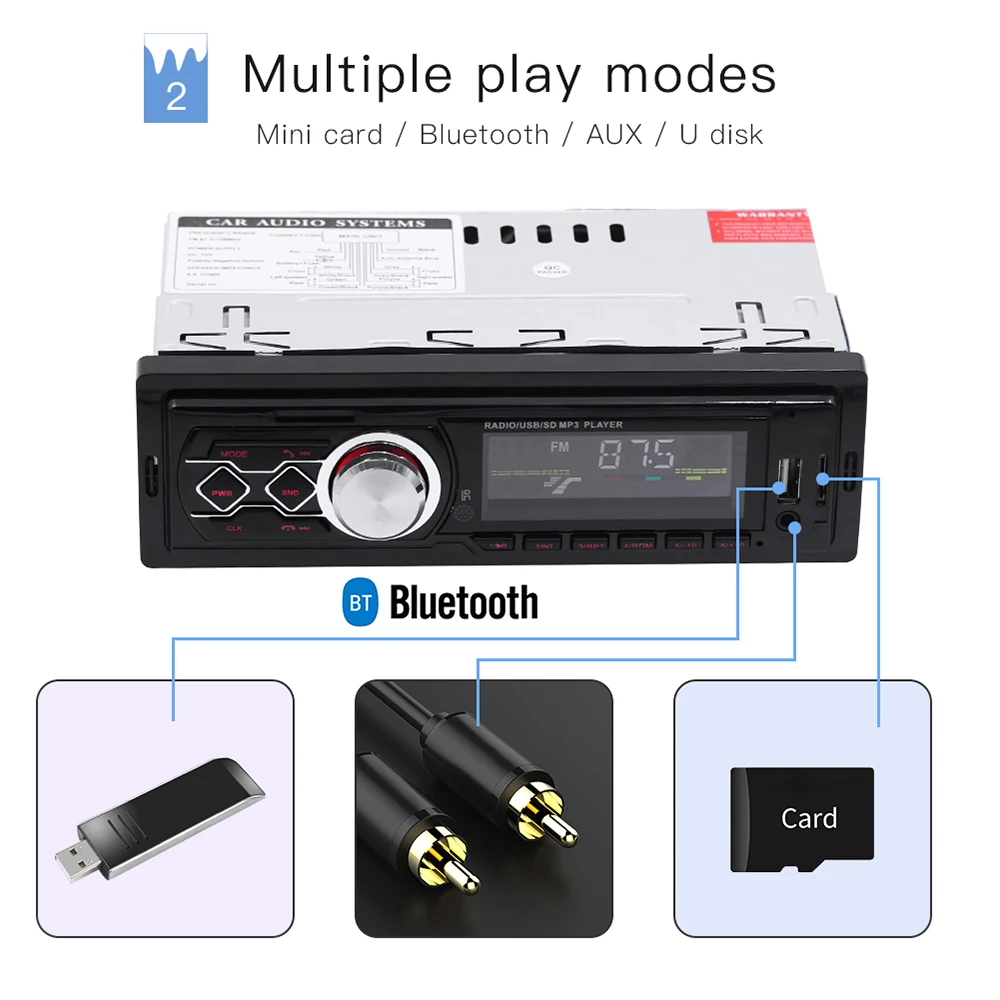 Автомагнитола Bluetooth Handsfree lcd сабвуфер автомобильный аудио USB/SD/AUX/мини карта четыре канала пульт дистанционного управления Автомобильный плеер