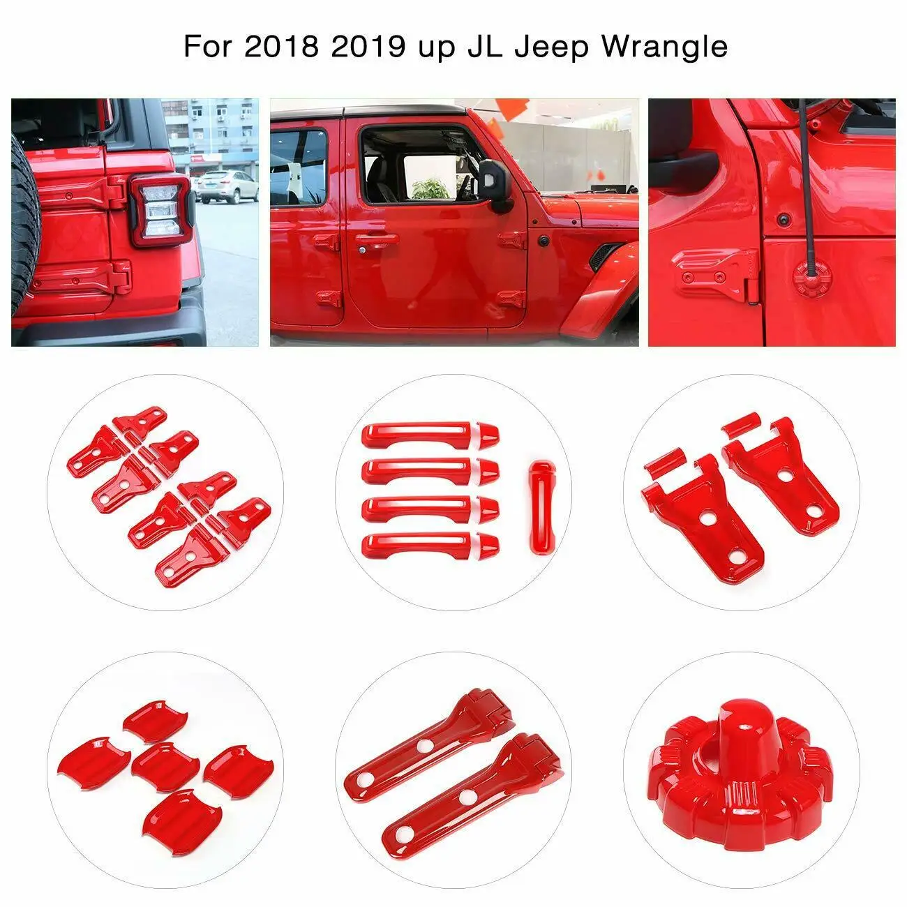 23 шт внешние декоративные Чехлы аксессуары отделка Подходит+ для Jeep Wrangler JL красный