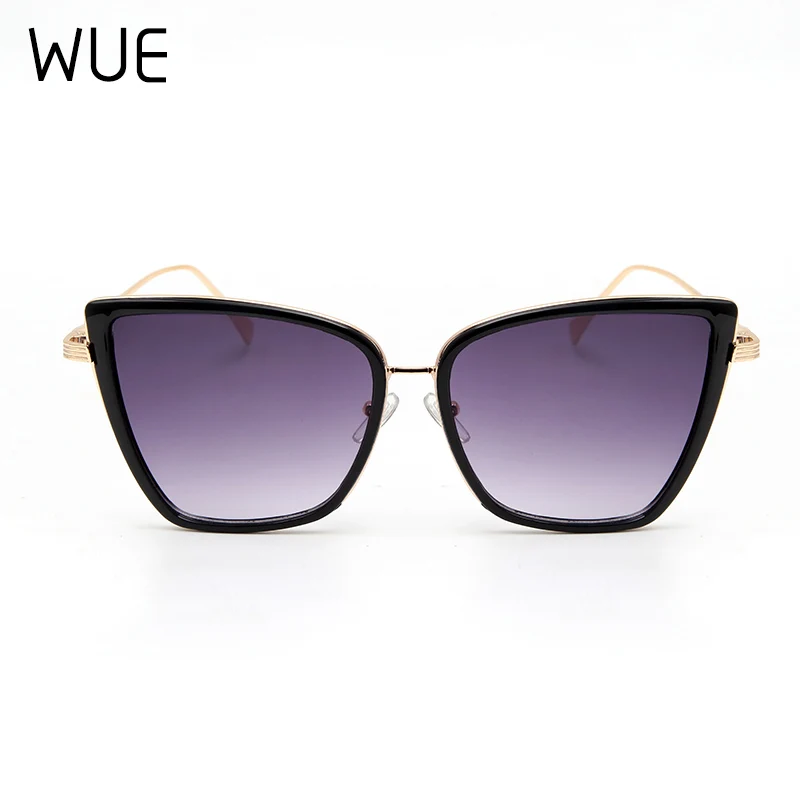 Новые брендовые дизайнерские солнцезащитные очки Cateye, женские винтажные металлические очки, зеркальные ретро очки Lunette De Soleil Femme UV400