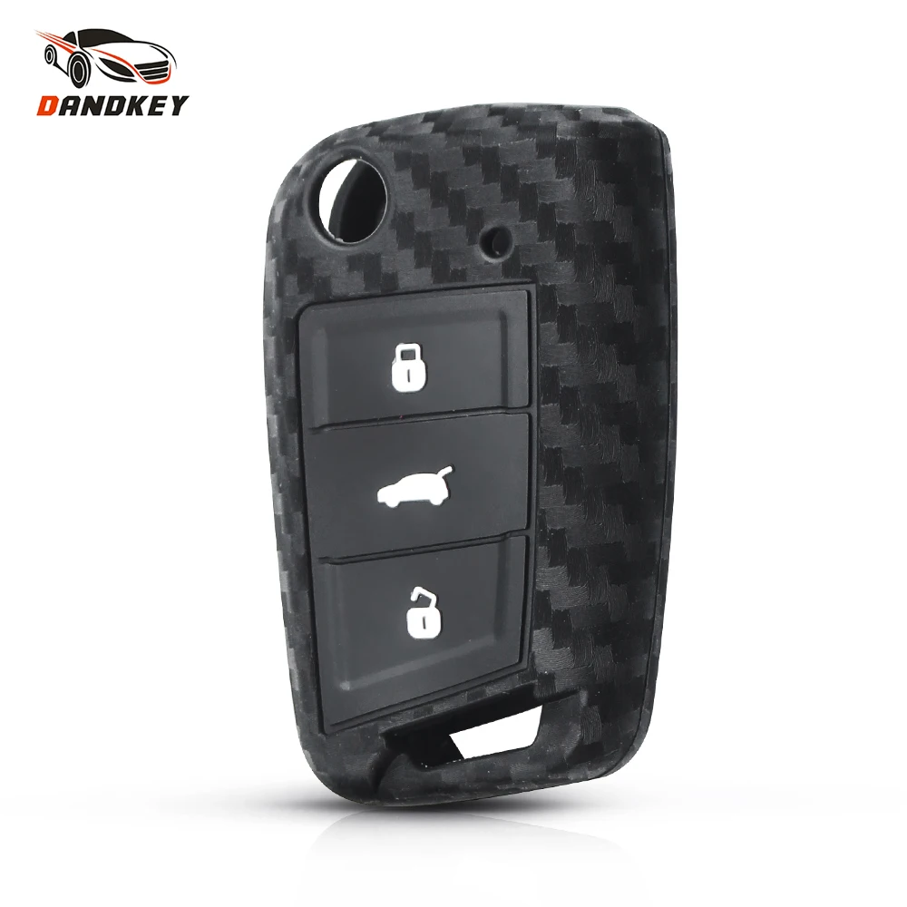 Силиконовый чехол Dandkey для Volkswagen VW Golf 7 VII MK7 GTI Skoda Octavia A7 Polo автомобильного ключа из