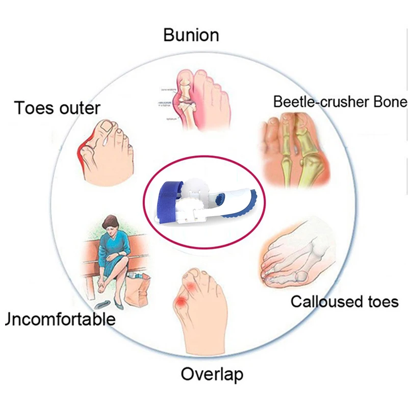 2Pcs Toe Separator Toe Corrector Bunion Corrector Hallux Valgus Corrector For Toes Bunion