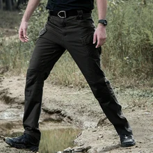 Модные мужские брюки-карго, однотонные, тонкие, прямые, военные, длинные, средней длины, повседневные, на молнии, с боковыми карманами, хлопковые, мужские уличные брюки