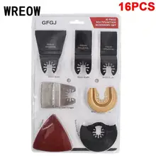 16 unids/set oscilante hoja de sierra multiusos Kit de liberación rápida lijado CuttingTool para renovador Accesorios de herramientas eléctricas