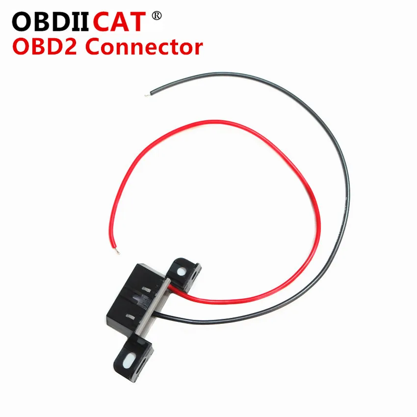 Акция! OBDIICAT OBD женский угловой разъем с двумя кабелями красный черный гнездо для