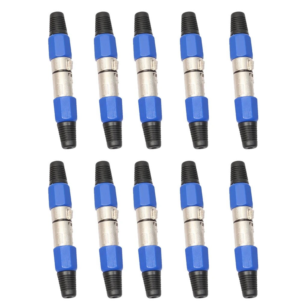 

10 Pairs XLR Male and Female Microphone Plug Audio Cable Connector Adapter