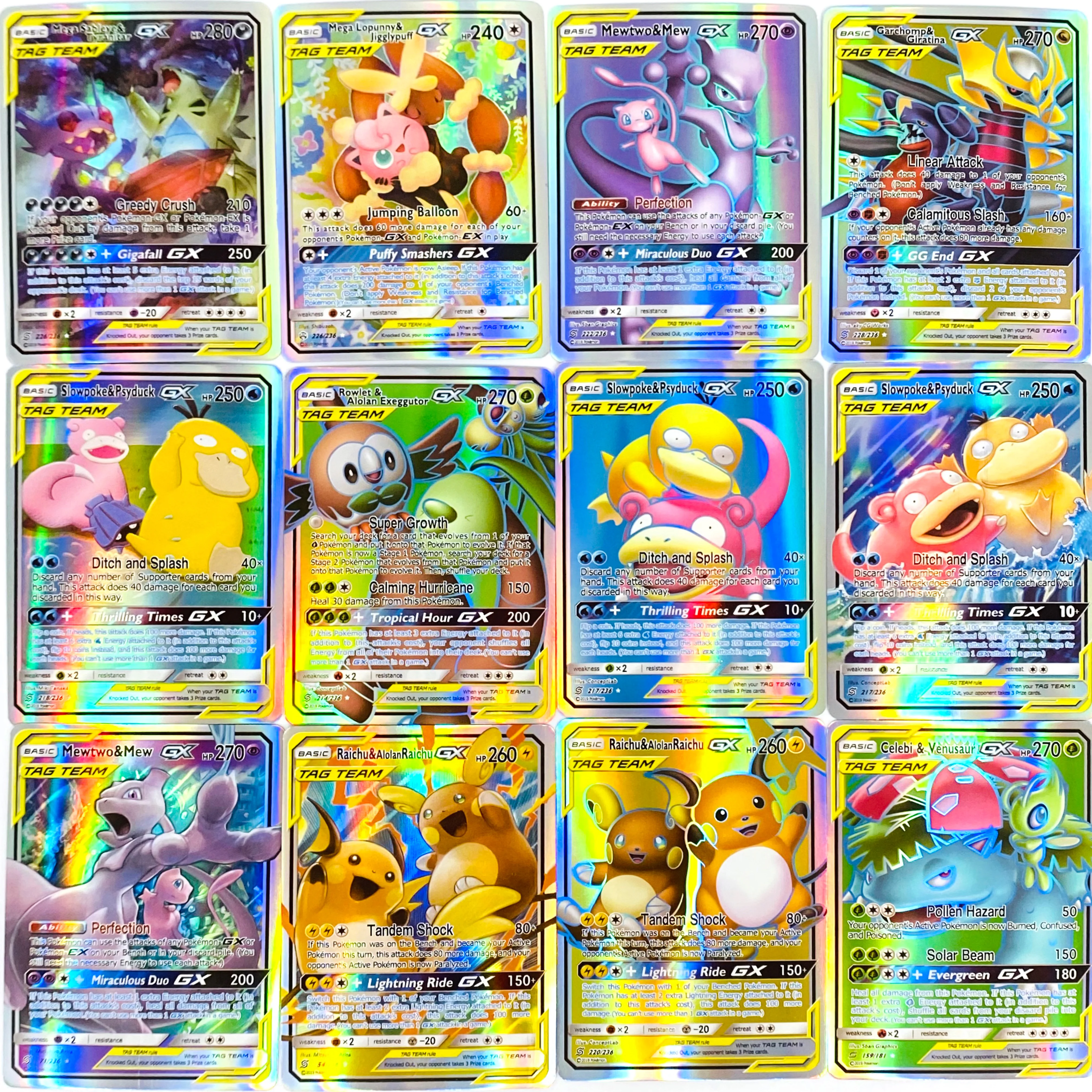 Tarjeta de Pokémon Vmax de GX tag team EX Mega shinny, juego de cartas de batalla, juguete para niños, 2020