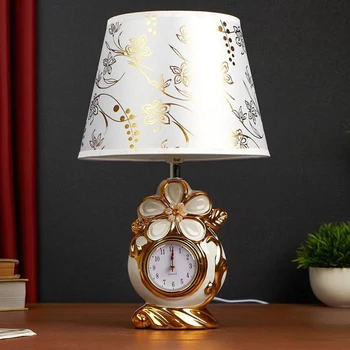 

Table lamp with clock 03160/1 1хЕ14 440W white \ gold 18х27cm 5131837