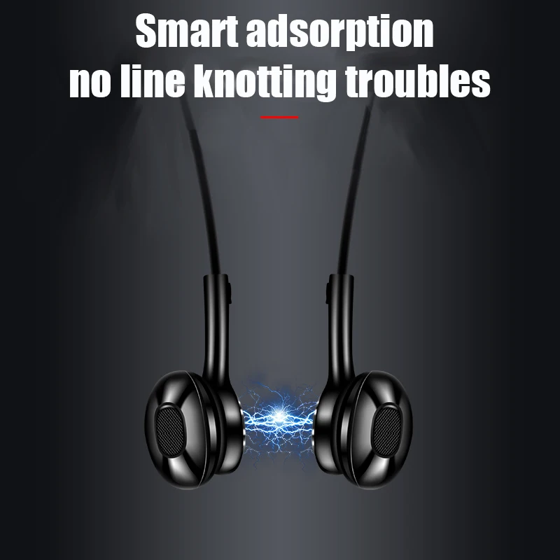 Bluetooth беспроводные наушники спортивные стерео магнитные вкладыши с микрофоном
