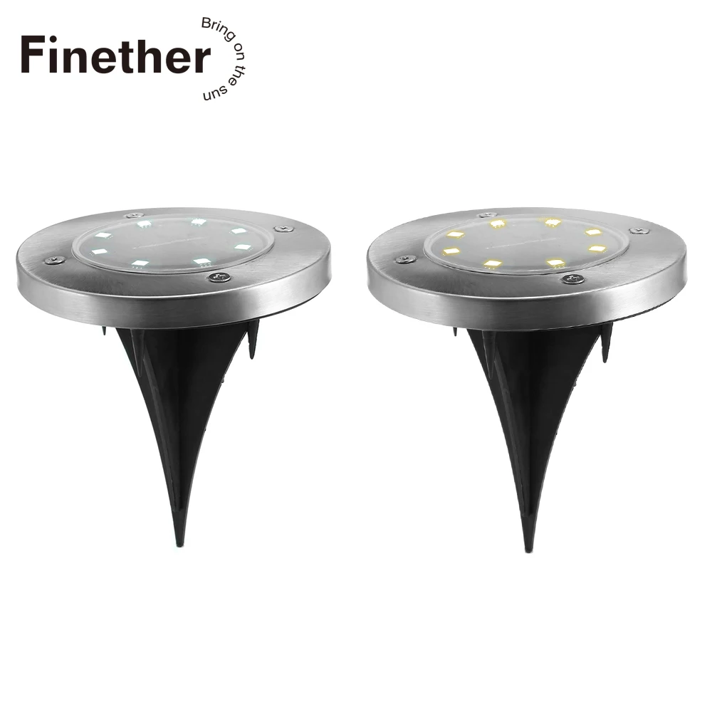 8 LEDs Solar Powered Ground Light Waterproof Garden Pathway Deck Lights With Lamp for Home Yard Driveway Lawn Road | Лампы и освещение