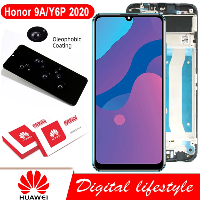 the best screen for lcd phones mini 100% Original 6.3'' LCD with Frame for Huawei Honor 9A Display Touch Screen Digitizer Y6P 2020 6.3inch Screen MED-LX9 MED-LX9N screen for lcd phones galaxy