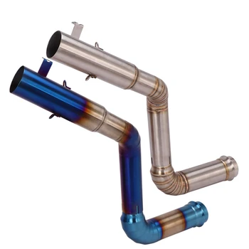 Motorcycle Modified Exhaust Mid Connect Link Pipe Stainless Steel Blue 60MM for 1290 Super Duke R 2014-2016