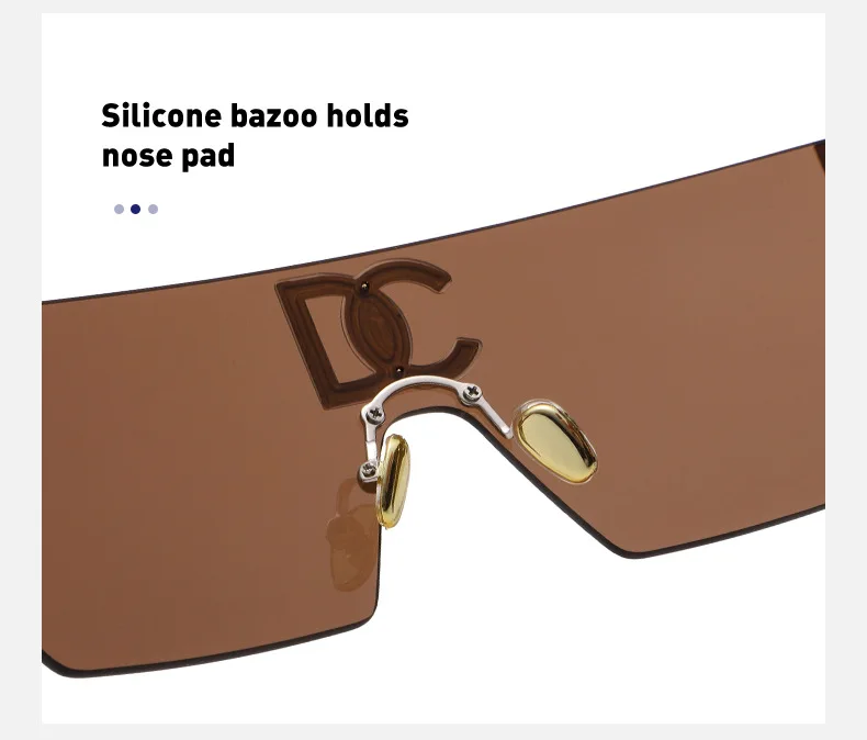 Rimless One Piece Square Sunglasses Women Frameless Flat Top Sun Glasses Men Luxury Brand Designer Silver Mirror Shades Eyewear