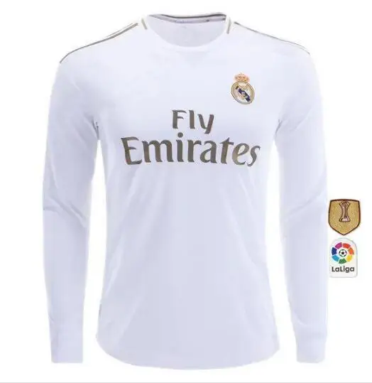 Настоящая сумасшедшая Футбольная Футболка с длинным рукавом Hazard MODRIC ASENSIO VINICIUS JR BALE Sergio Ramos Casemiro с длинным рукавом Navas ISCO - Цвет: shirt