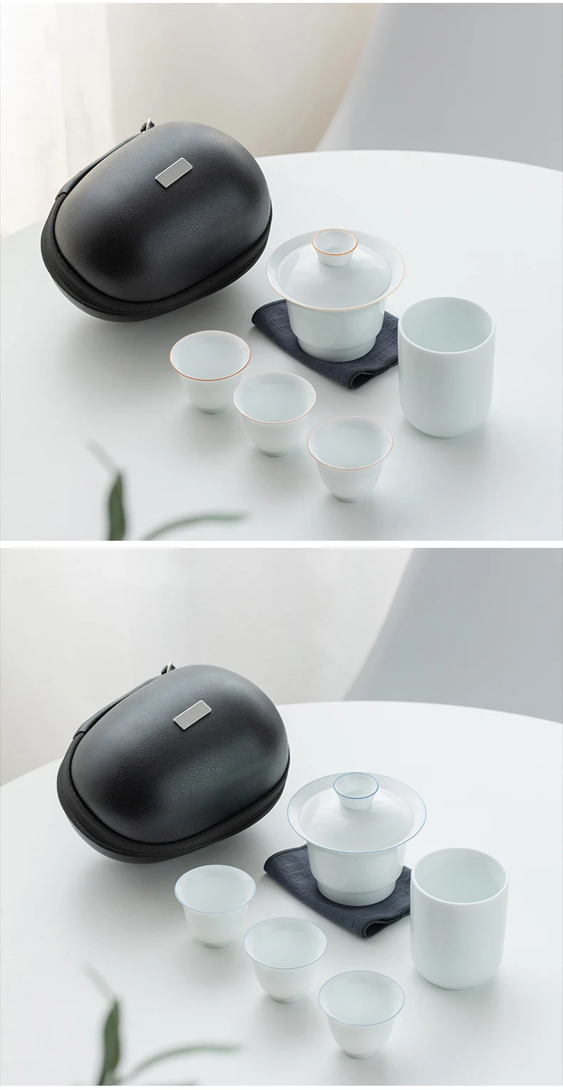 LUWU керамический гайвань с 2 чашками чайный сервиз портативный дорожный чайный сервиз Посуда для напитков
