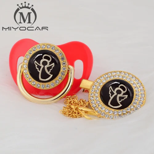 Блестящий Золотой Серебряный танец Ангел прекрасный красивый золотой BLING соска и соска клип BPA бесплатно пустышка bling уникальный дизайн гангб - Цвет: GANGB-5   0-6M