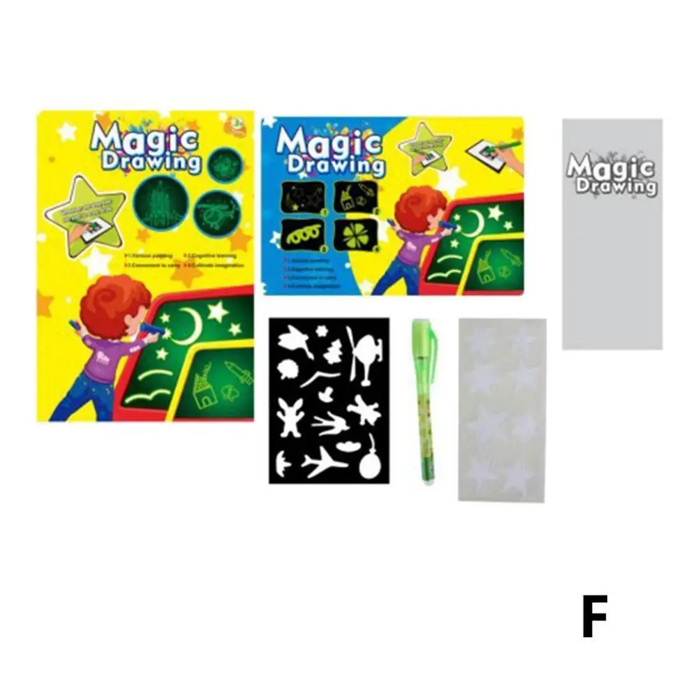 A5 yellow A4 A3 A5 Reusable Magic Book Board Tablet Set Kids Drawing Toys Draw with Light In Dark Children Fun Developing Supplies - Цвет: A5 yellow