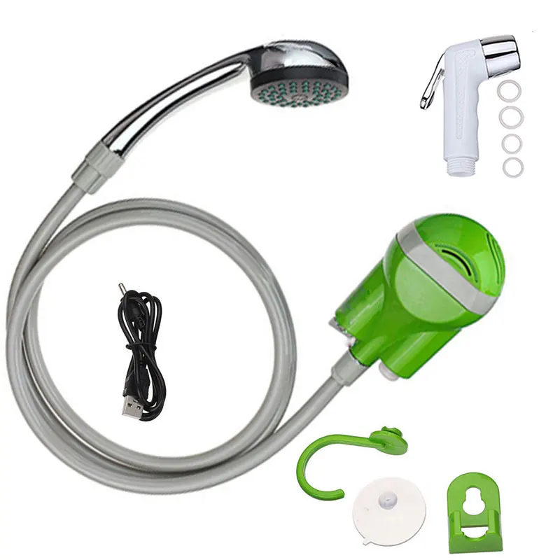 12V Wireless Portable USB Rechargeable Shower Head Water Pump Nozzle Sport Travel Caravan Van Car Washer Camping Shower