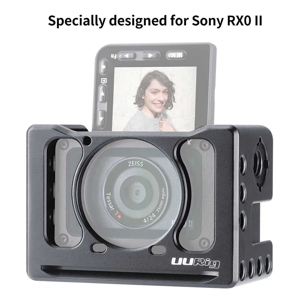 Алюминиевый сплав UURig C-RX0 II клетка для камеры Vlog кронштейн с холодным башмаком 1/4 дюймовые нити для камеры sony RX0 II
