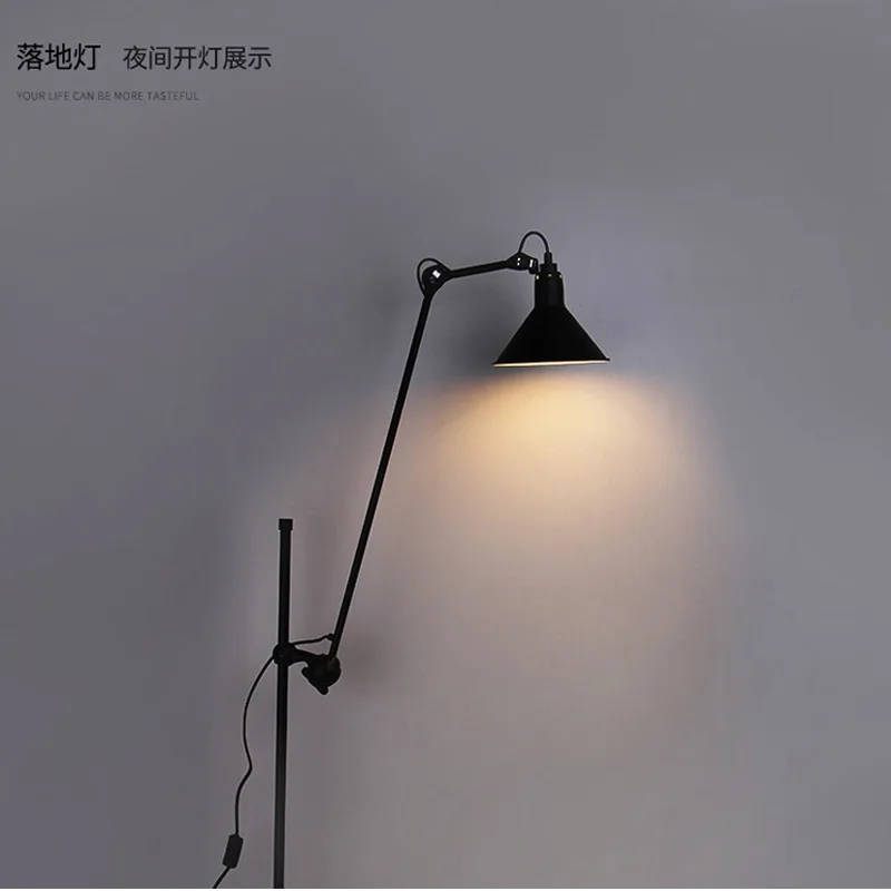 Replica Design black Floor Lamp/light Mantis arm Floor standing Lamp black color Loft Industrial bedroom decor Standing Lamp