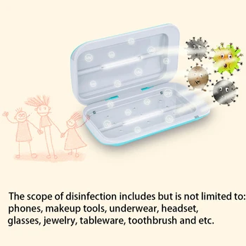 

Makeup Brushes Box USB Charging Jewelry Cosmetic Dual UV Light Phone Sterilizer
