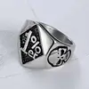 Punk Cool 316L Stainless Steel Silver Color Black Biker 1% er Skull Ring Men's Motorcycle Biker Band Party Rings 1