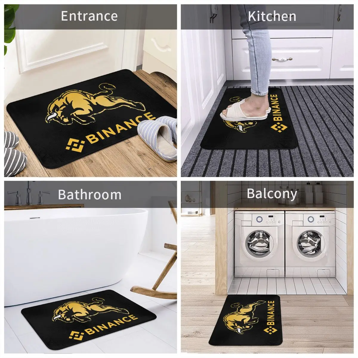 Binance Coin Crypto Miners Bathroom Mat BNB Bull Doormat Carpet Balcony Rug  Home | eBay Australia