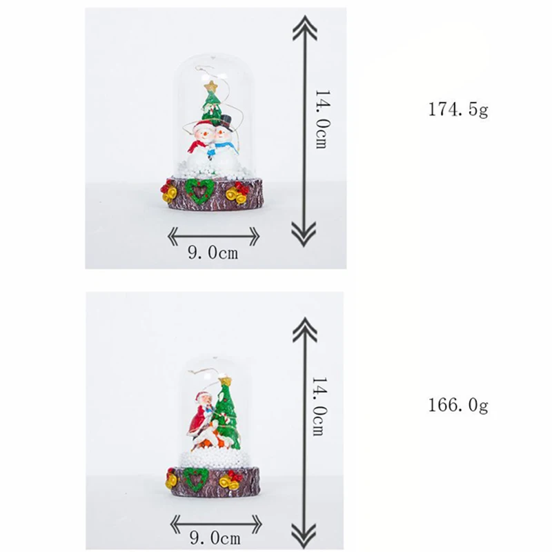 Рождественские украшения из смолы, украшения для рождества, Санта, снеговик, креативные огни, рождественские украшения для стола, новогодний подарок для детей