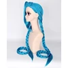 HAIRJOY Cosplay Lol Jinx 100cm Long Blue with Double Braids  Halloween  Anime Costume Wig Heat Resistant Synthetic Hair ► Photo 3/6